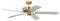 Potkuri 52 inch / 132 cm Reversible Ceiling Fan without Lights in Satin Brass with White Blades and Pull Cord