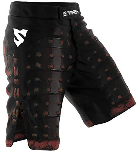 SMMASH Pantalones Cortos Hombre para Artes Marciales Kickboxing Boxeo Muay Thai Deportivos De Combate Dark Knight