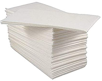 Pack of 50 Luxury White Paper Airlaid Disposable Paper Hand Towels/Table Napkins - 8 Fold