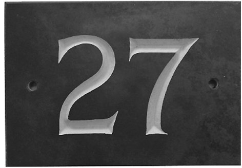 The House Nameplate Company Slate House Number, Charcoal Grey,Number 27