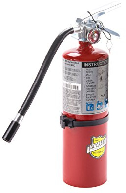 Buckeye 25614 ABC Multipurpose Dry Chemical Hand Held Fire Extinguisher with Aluminum Valve and Vehicle Bracket, 5 lbs Agent Capacity