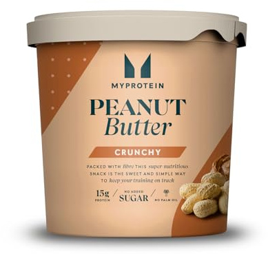 Myprotein All-Natural Peanut Butter Crunchy | High Protein Nut Spread | Source of Fibre, Vitamin E & Magnesium | No Added Salt, Sugar or Palm Oil | 1kg Tub | Vegetarian & Vegan Friendly