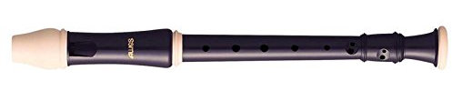 Aulos C-Sopran Blockflöte Robin 204A deutsche Griffweise dunkelbraun, komplett mit Tasche, Wischerstab und Grifftabelle
