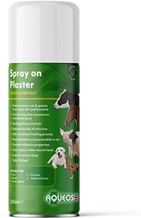 Spray on Plaster | For Dogs, Horses or any animals | Protects cuts and grazes from germs | 200 ml, Silver Spray