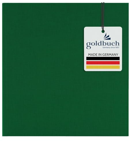 goldbuch 24806 Fotoalbum Summertime Trend, 25 x 25 cm, Fotobuch mit 60 weiße Seiten & Pergamin Trennblättern, Foto Album aus Leinen, Erinnerungsalbum, Dunkelgrün