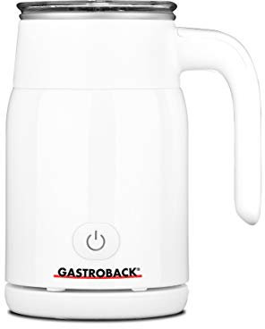Gastroback 42325 Latte Magic, Milchaufschäumer, warmer oder kalter Milchschaum in Sekundenschnelle (max. 350 ml), erwärmen von Milch oder Kakao, 500 Watt, weiss, Kunststoff, Weiß