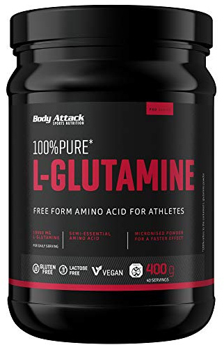 Body Attack 100% Pure L-Glutamine, 1er Pack (1 x 400g)