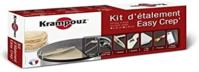 KRAMPOUZ - Kit di spalmatura EASY CREP’ per crepiera di diametro 40 cm - Utensile spalmatore in acciaio inox - Per crêpe grandi, sottili e rotonde - Accessori in dotazione - Rif. AKE84