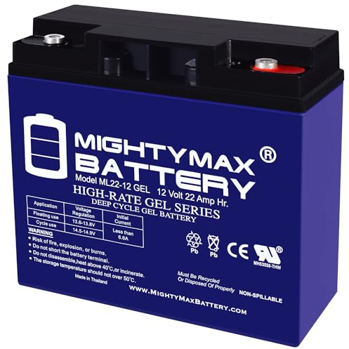 Mighty Max Battery ML22-12 GEL - 12 Volt 22 AH, GEL Type, Internal Thread (INT) Terminal, Rechargeable SLA AGM Battery