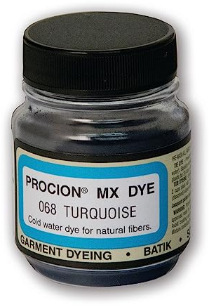 Jacquard Procion MX Tie Dye Powder Turquoise | 2/3 Ounce Jar for Fabric and Clothing | Permanent and Washfast