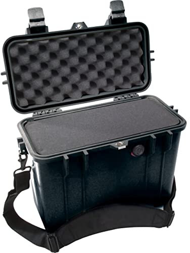 PELI 1430 Protective Top Loader Case, IP67 Watertight and Dustproof, 4L Capacity, Made in US, With Customisable Foam Insert, Black