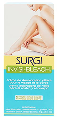 Surgiwax Invisi Bleach Face & Body Hair Bleaching Cream – Lightener for Facial Hairs, Arms & Legs, Extra Gentle Formula for Sensitive Skin, 1.5 oz