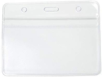 CKB LTD Horisontell klar ID-bricka kort plastficka plånbokshållare transparent vattentät landskap namnbricka säkerhetspass evenemangspåsar med grepptätning 10x8 cm-rymmer 9x6,8 cm (paket med 30)