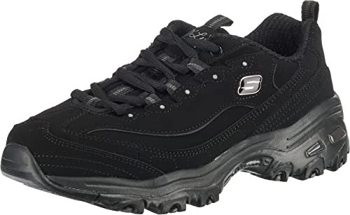 Skechers Women's D'lites Play Fashion Sneaker, Black Trubuck Trim L, 5.5 UK