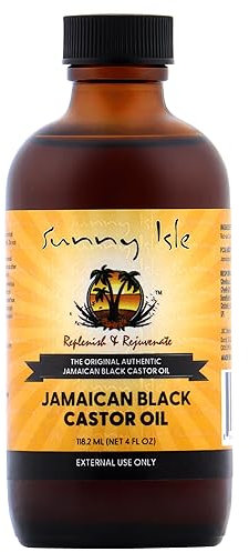 Sunny Isle - Huile de ricin noire jamaïcaine originale, huile de ricin 100 % pure pour les cheveux, les cils et les sourcils - 4 onces