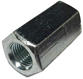 (1) M10-1.25 Hex Coupling Nut, Steel Zinc DIN 6334