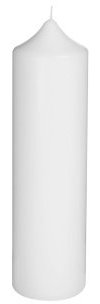 Kerze, Weiss für Taufe, Kommunion 30x6 cm - 8630 - Kerzenrohling, Rundkerze 300x60 mm zum Basteln und Verzieren