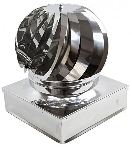 COMIGNOLO GIREVOLE ACCIAIO ZINCATO QUADRATO FUMAIOLO ASPIRATORE CANNE FUMARIE (cm 32 x 32)