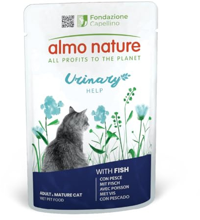 Almo Nature Functional Urinary Help - Cibo Umido per Gatti Adulti al Pesce - Supporto per il Benessere delle Vie Urinarie - 30 Buste da 70g