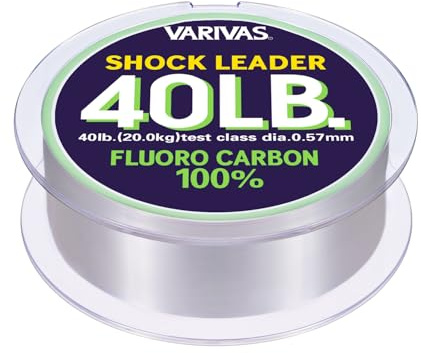 Varivas Shock Leader 100% Fluorocarbon - 30m - 40Lbs - 0,57mm - 18,1Kg