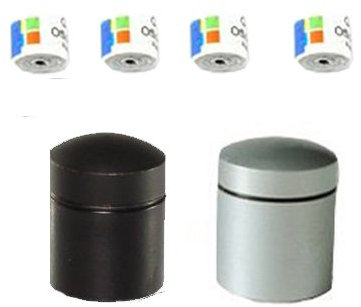 2 x Nano schwarz und Silber magnetisch mit 4 wasserfesten Logstreifen, Geocaching Versteck, Behälter, Micro, Nanos, Nano, Neodym