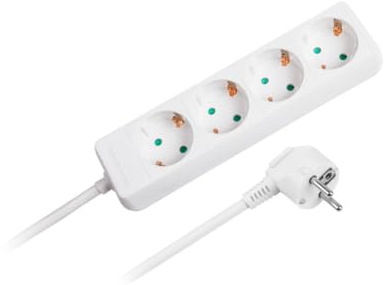 Kemot URZ3071-4 Fach Steckdosenleiste mit Kinderschutz, zur Auswahl 1.5m 3m 5m, weiße Farbe, deutsche Typ (1.5m)