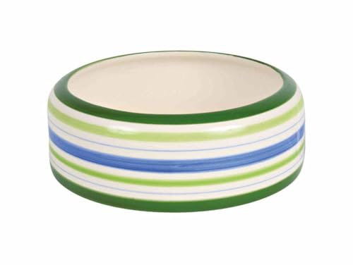 Trixie 60807 Keramiknapf, Kaninchen, 500 ml/ø 16 cm, grün/blau/creme