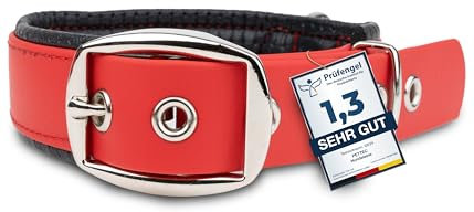PetTec Halsband für große & kleine Hunde aus Trioflex™ | wetterfest & verstellbar in Farbe | Hundehalsband in Rot, Braun, Schwarz & Leuchtend Orange