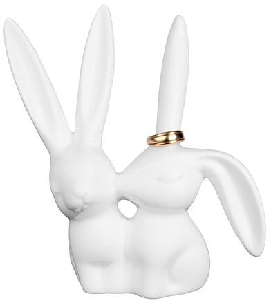 Creative Co-Op en céramique en Forme de Lapin Porte Bague
