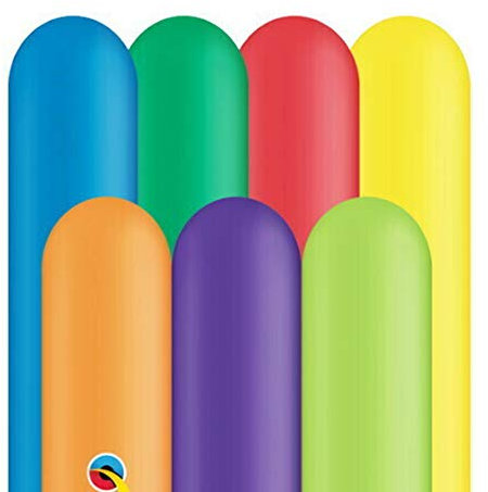 100 Modellierballons 260Q, Qualatex, CARNIVAL bunt sortiert