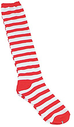 Bristol Novelty Ba051 Chaussettes de Clown à Rayures, Rouge/Blanc, Taille Unique
