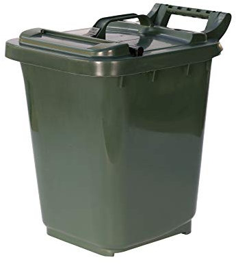 Kerbside Compost Caddy with Locking Lid - Green - for Food Waste Recycling (23 Litre) - 23L Plastic Composting Kerbside Bin with Composting Guide
