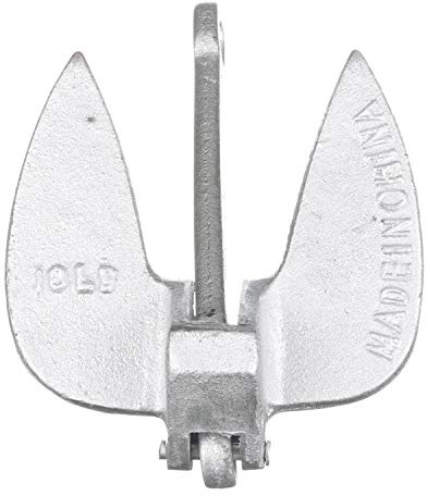 Attwood 9934-1 Cast Iron Navy Anchor, 15-Pounds, Aluminum-Plated Silver Finish