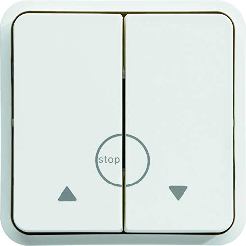 Pulsador doble persianas, blanco