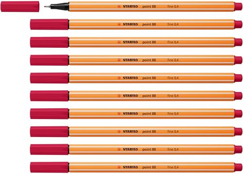 STABILO - Fineliner - point 88-10er Pack - dunkelrot