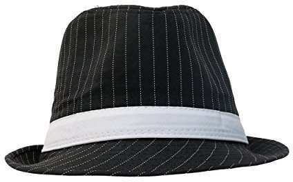 Gangsta-Hut/-Melone für Damen, Herren, Erwachsene, Nadelstreifen