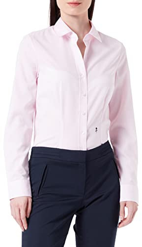 Seidensticker Damen Women Slim Longsleeve Cotton Bluse, Rosa(080613), 44 EU