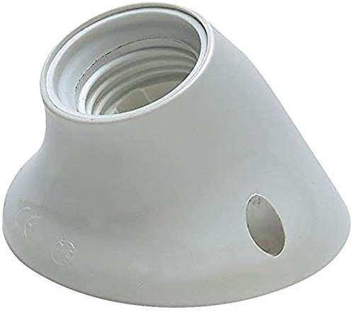 FAMATEL – Portalámparas Zócalo Curvo | E27 | Gris, Blanco