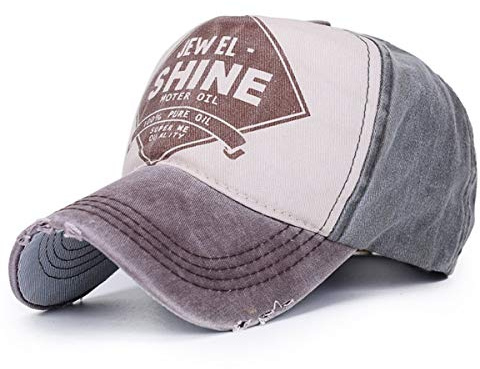 Vintage Trucker Cap Distressed Gas Oil Print Baseball Hat (Brown)(Size: One Size)