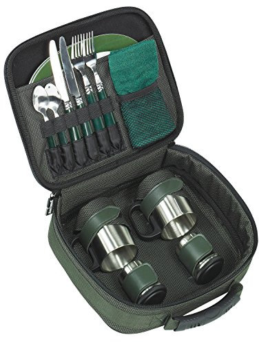 Sänger Unisex – Erwachsene Anaconda Tableware Bag I, Schwarz-Grau-Grün, 33 x 27 x 12 cm