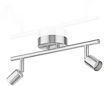 ledscom.de Plafón LUNARA, 2 luces, acero inoxidable mate, 2x GU10 máx. 25W