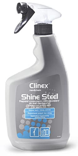 Clinex Edelstahlreiniger Spray “Shine Steel” 650 ml - Putzmittel für Edelstahl - Fettlöser in Sprühflasche - Haushaltsreinigungsmittel
