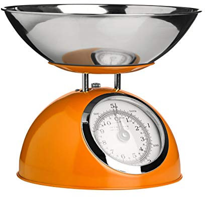 Premier Housewares 0807282 Balance de Cuisine Electronique avec Bol Acier Inoxydable Orange