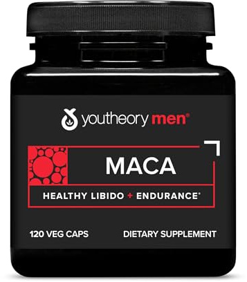 Youtheory Men's Maca - Vegan Maca Supplement for Men - Supports Energy, Stamina & Endurance* - Dairy, Soy & Gluten Free - 120 Vegetable Capsules