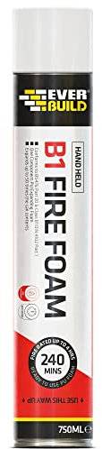 Everbuild B1 Handheld Expanding Fire Foam – Fire Resistant Properties – Polyurethane Formula – Quick Setting – Aerosol – Pink – 750ml