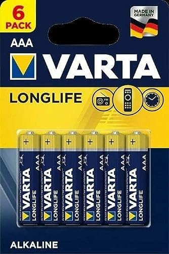 Varta 4103101416 Longlife Batteria Alcalina, Ministilo AAA LR03, Confezione da 6 Pile Confezione risparmio - il design può variare