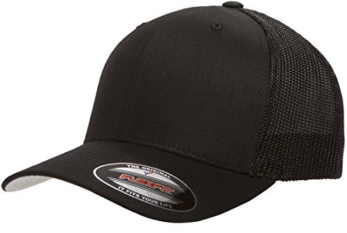 Flexfit Unisex Mesh Trucker Mütze, Black, L/XL