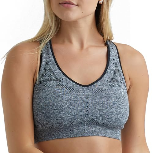 Hanes Seamless Racerback Moderate-Support Sports Bra with CoolDRI Moisture-Wicking