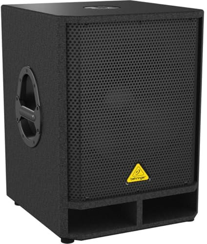 Behringer EUROLIVE VQ1500D Professioneller aktiver 500 Watt 15 PA-Subwoofer mit eingebauter Stereo-Frequenzweiche
