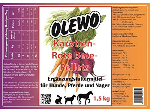 Olewo Karotten-Rote-Beete Pellets 1,5 kg